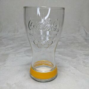 London Olympics Games 2012 Coca Cola Commemorative Glass w/ Yellow Wristband